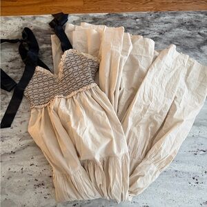 Free People cream and black maxi dress